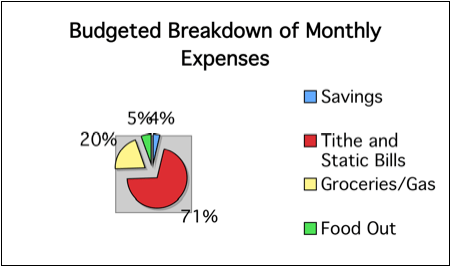 Budgeted monthly expenses